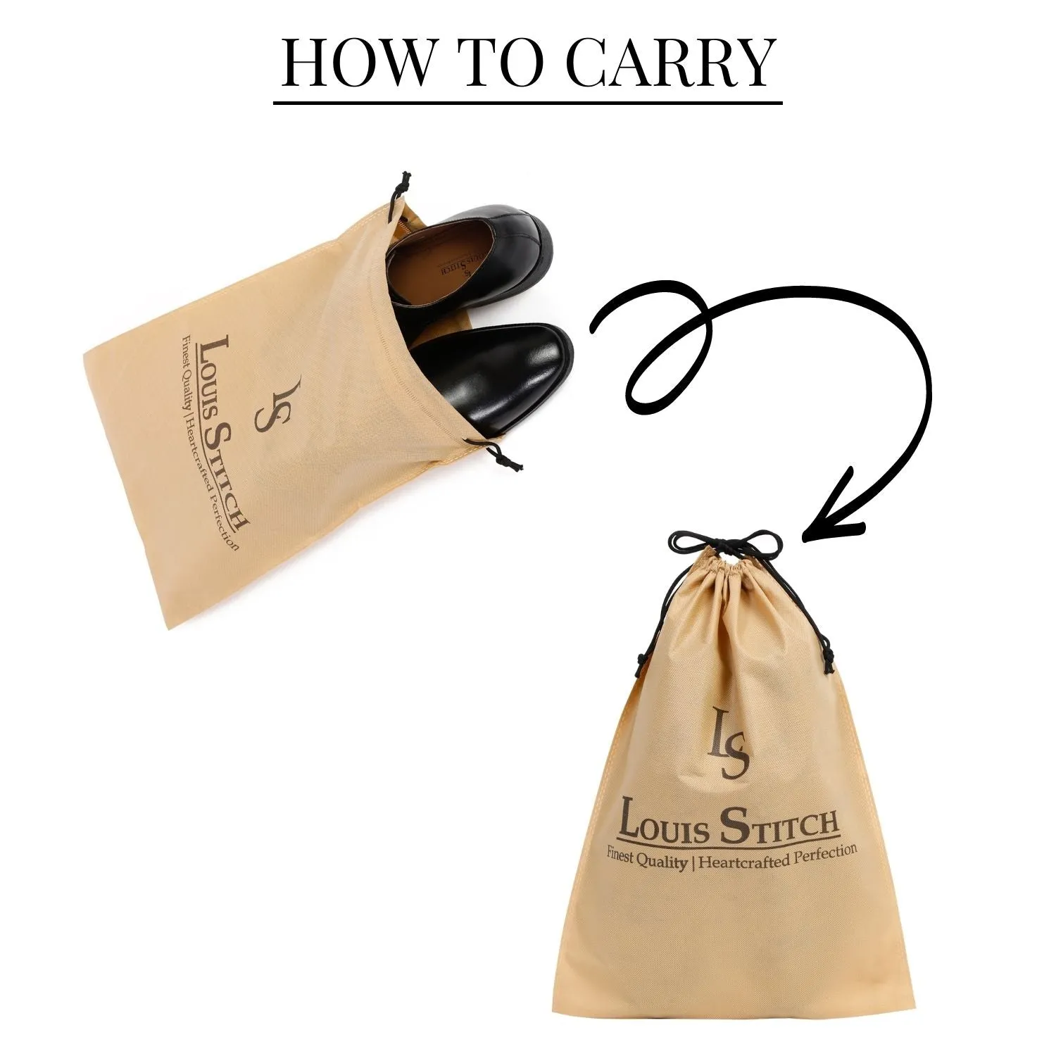 Non Woven Shoe Bag Pack Of  12 Beige Plain & See-Thru