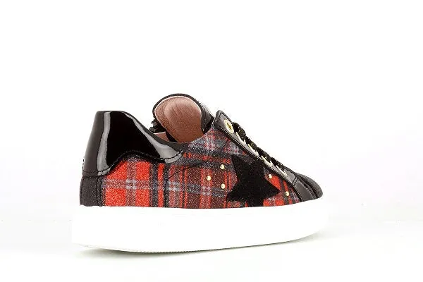 Pablosky Kids Red Plaid Glitz Girls Sneaker - 284019