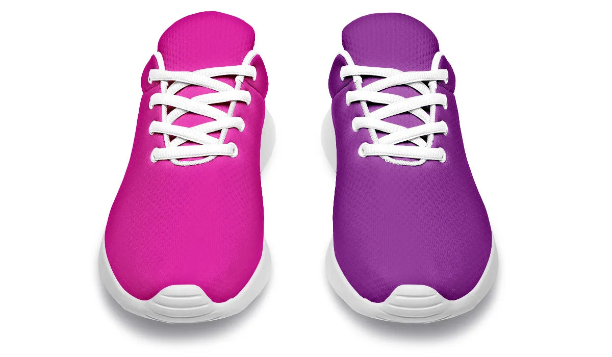 Purple And Pink Mismatch Sneakers