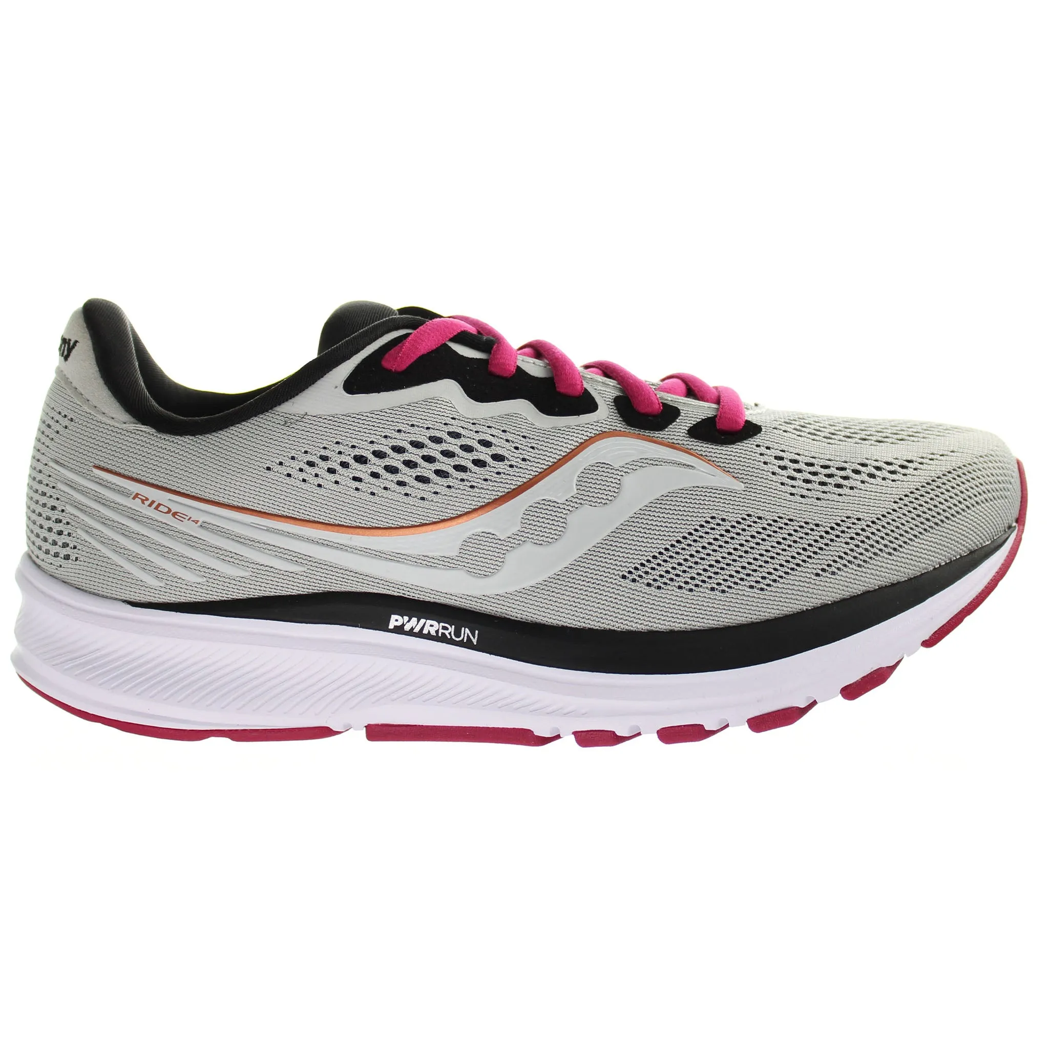 Saucony Ride 14 Womens Grey Running Shoes