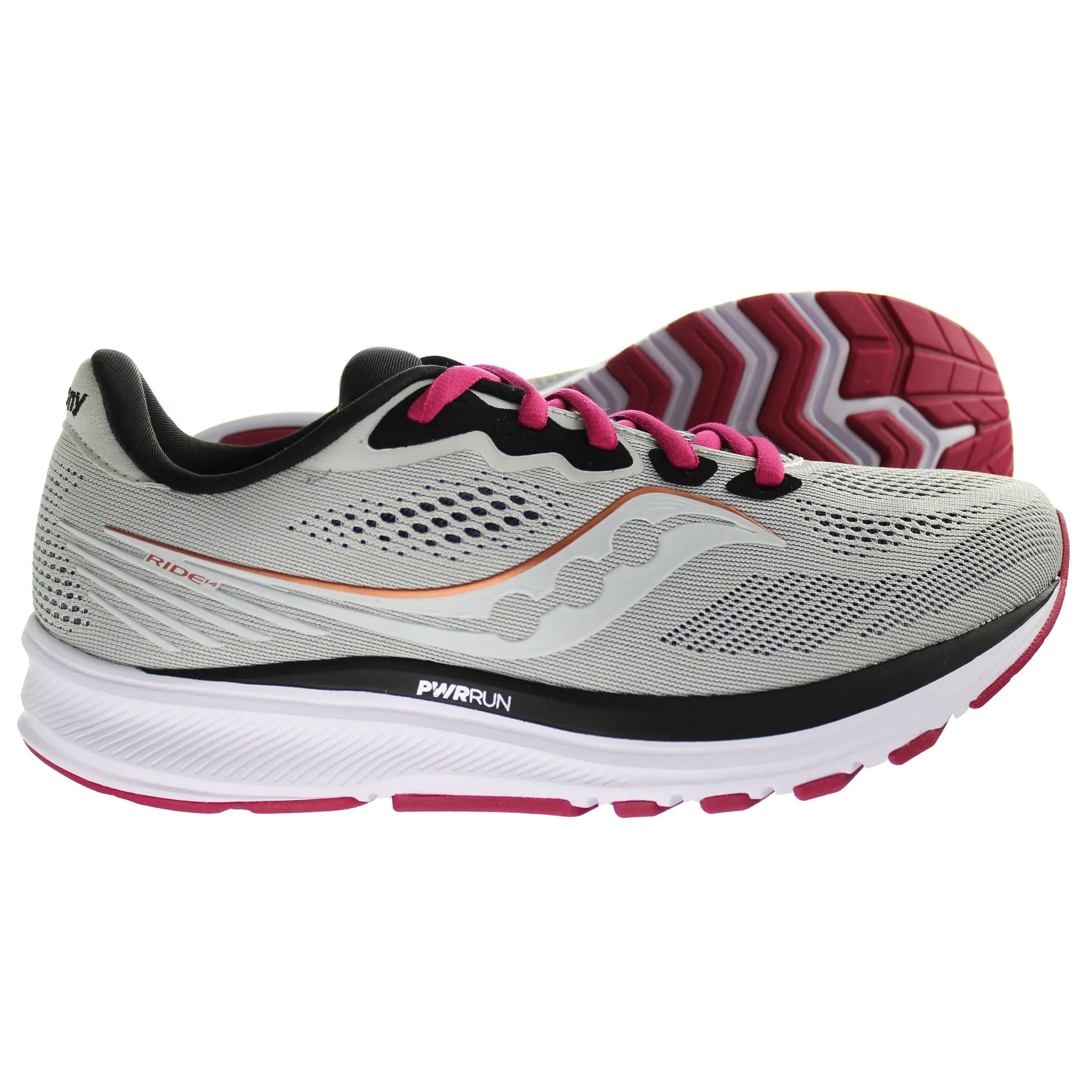 Saucony Ride 14 Womens Grey Running Shoes