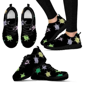 Sea Turtles -  Black  Women's Sneakers