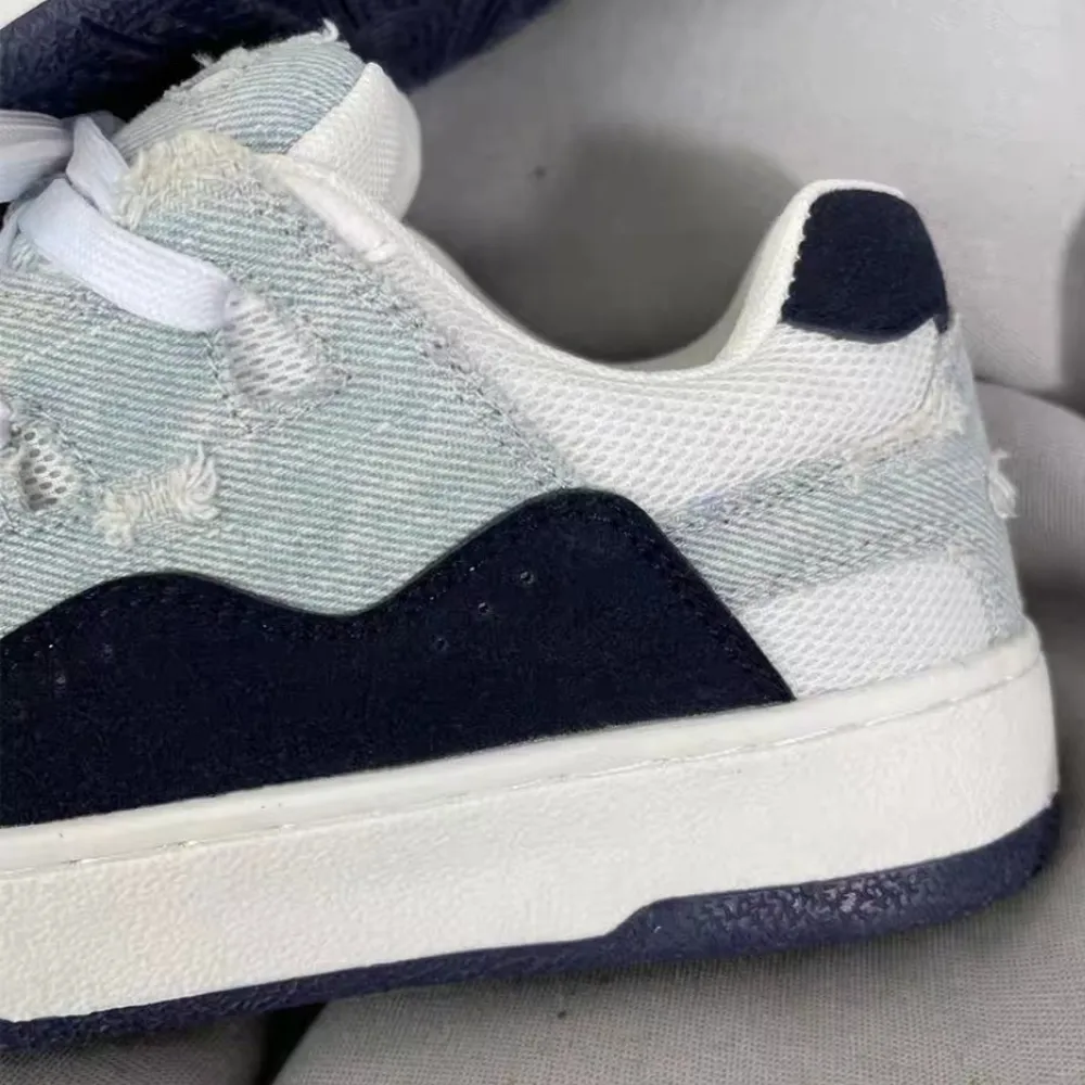 Street Denim Distressed Sneakers