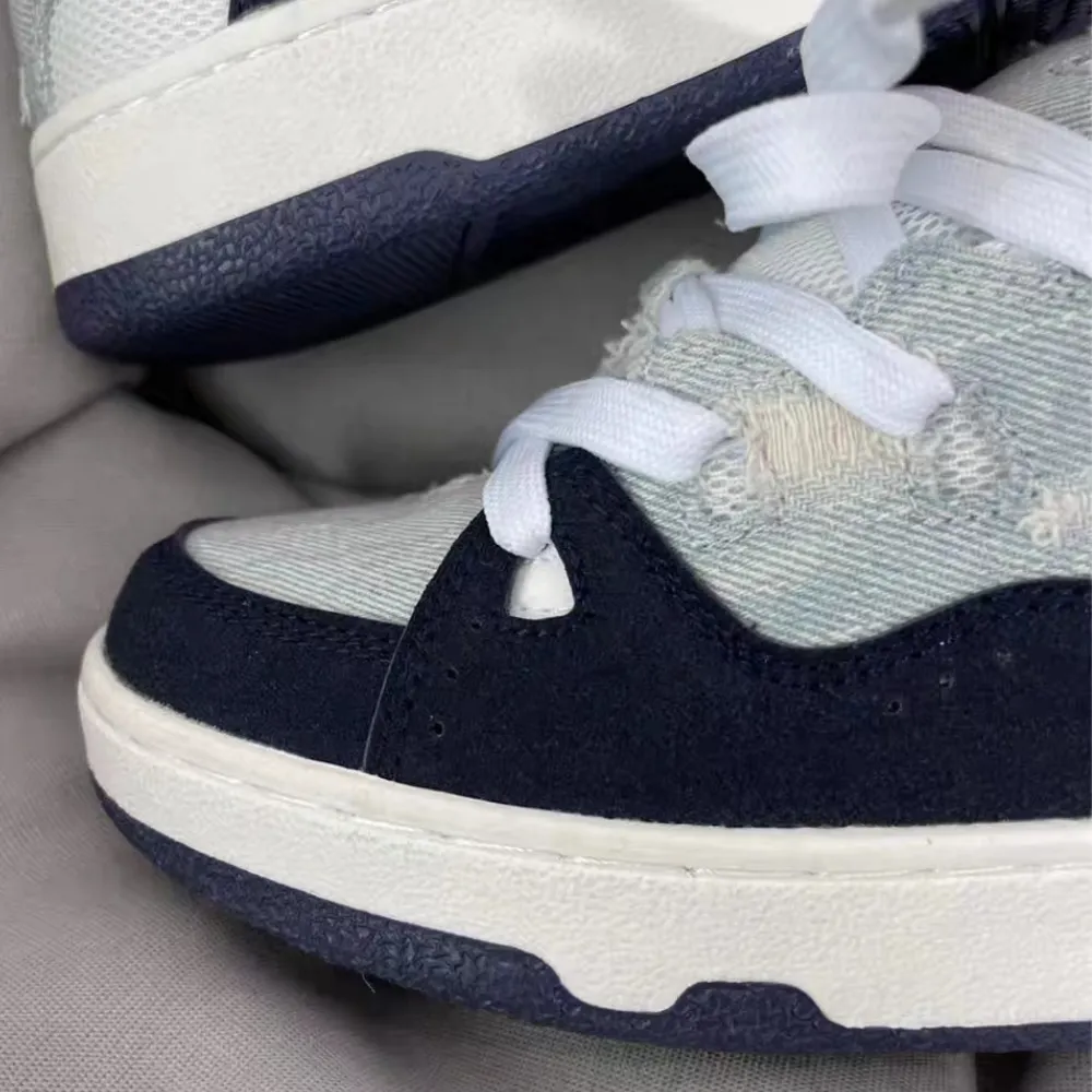 Street Denim Distressed Sneakers