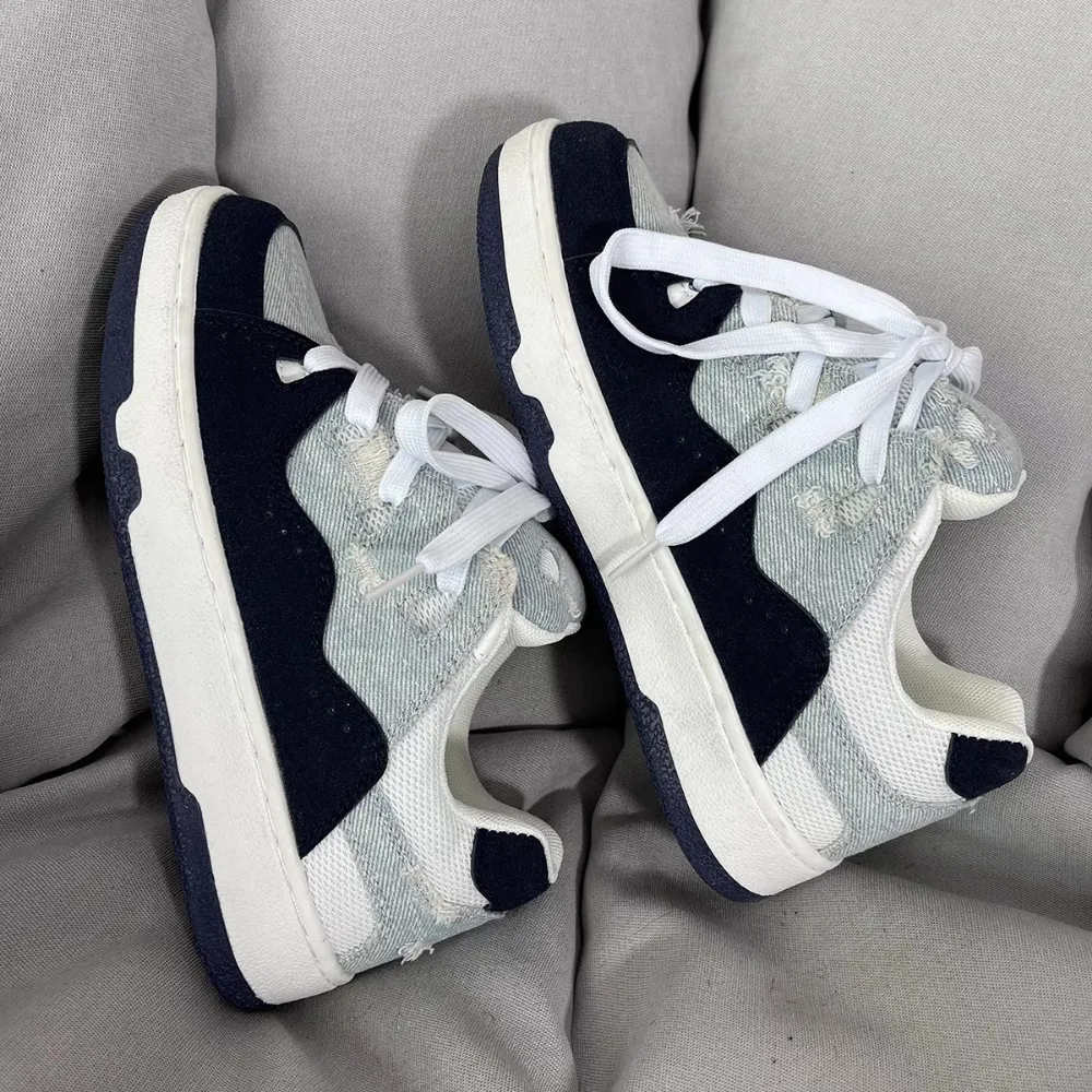 Street Denim Distressed Sneakers