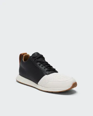 The Henry Mid Trainer / Leather / Black & White by YORK Athletics Mfg.