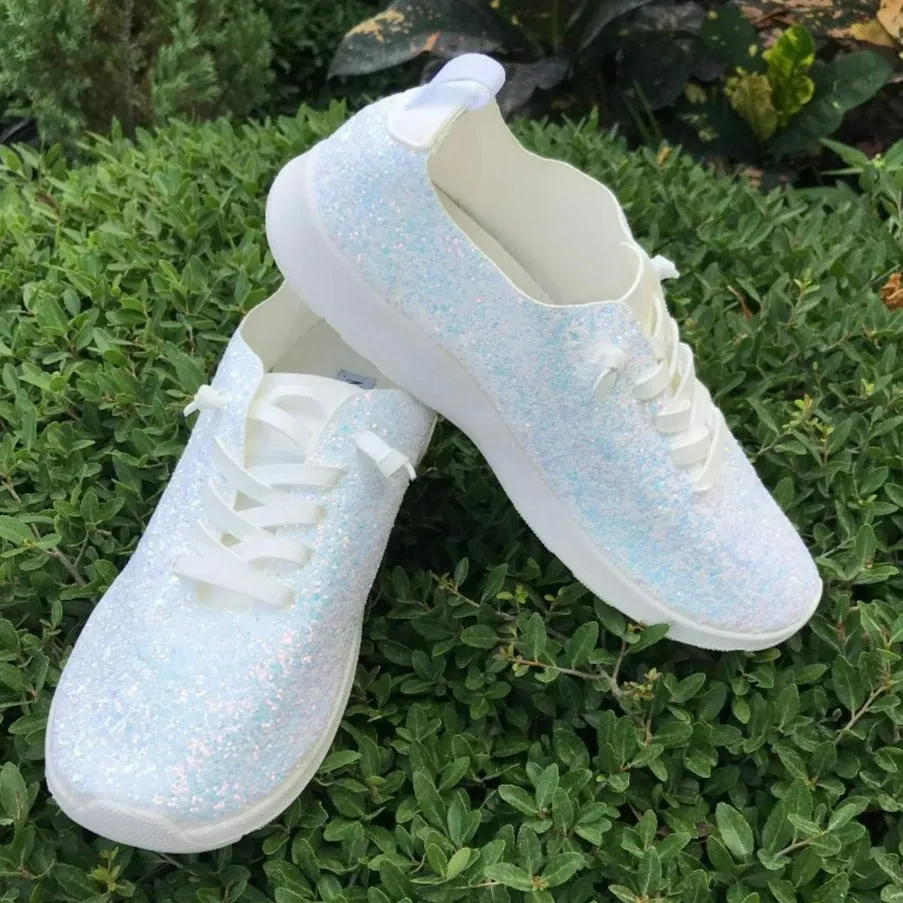 White Glitter Mayo Easy Slip on Sneaker